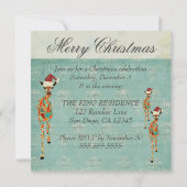 Invitation ambre et azurée de fête de Noël de (Dos)