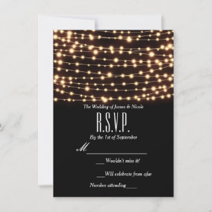 Invitation Ambre Luminaires à cordes de mariage rustique cart