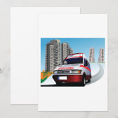 Invitation Ambulance d'urgence dans Cityscape Secourt Médical (Devant / Derrière)