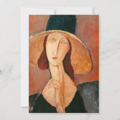 Invitation Amedeo Modigliani - Jeanne Hebuterne en grand Casq (Devant)