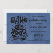 Invitation Amène à la grande fête - Bleu (Devant)