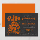 Invitation Amène à la grande fête - Orange (Devant / Derrière)