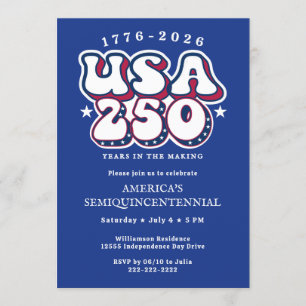 Invitation America 250 1776 États-Unis 250e anniversaire Groo