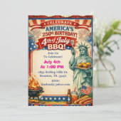 Invitation America’s 250th BBQ With Statue of Libeberty (Debout devant)
