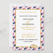 Invitation AMERICA USA avec Mariage de script en or Faux (Devant)