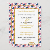 Invitation AMERICA USA avec Mariage de script en or Faux (Devant / Derrière)
