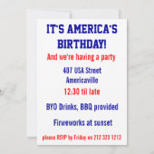 Invitation américain du drapeau de style dévêtu (Dos)