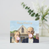 Invitation américaine gothique rose Gomme House Ré (Debout devant)