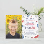 Invitation American 4th Birth Cookout Birthday Party (Debout devant)