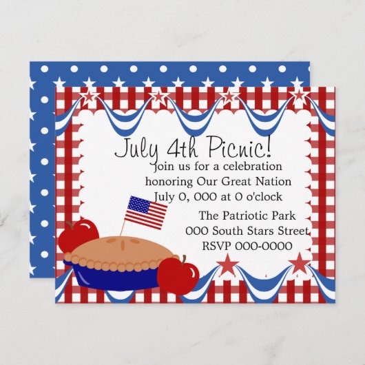 Invitation American Apple Pie (Devant / Derrière)