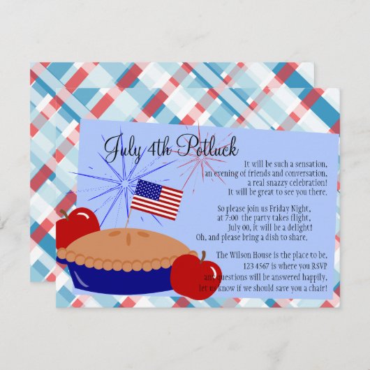 Invitation American Apple Pie (Devant / Derrière)