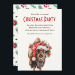 Invitation American Bison Buffalo Santa Hat Christmas Party<br><div class="desc">Découvrez l'enchantement de la saison des Fêtes avec cette invitation de Noël aux buffles,  un ajout fantaisiste et réconfortant à vos célébrations festives. Cette charmante carte est ornée d'un bison américain orné d'un chapeau de Père Noël et décorée d'une guirlande de poinsettia rouge,  dressée contre une scène hivernale enneigée.</div>