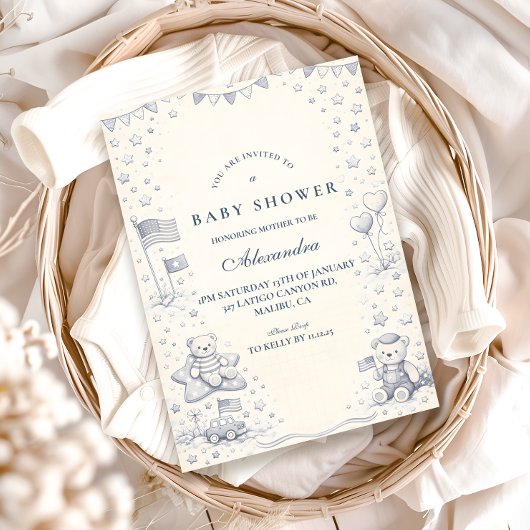 Invitation American Boy All American Baby Shower