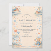 Invitation American Boy Red White Blue Baby Shower (Devant)