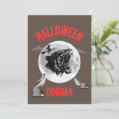 Invitation american cougar on halloween night with crows (Debout devant)