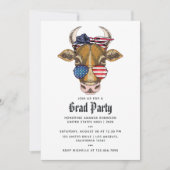 Invitation American Cow Graduation Photo (Devant)