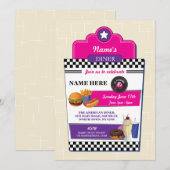 Invitation American Diner Birthday Party Burger Girls Invitat (Devant / Derrière)