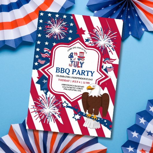 Invitation American Eagle 4 juillet fête de l'indépendance