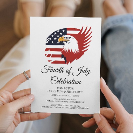 Invitation American Eagle Simple 4 Juillet Fête