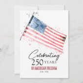 Invitation American Flag 250 Years Freedom 4th of July Party (Devant)