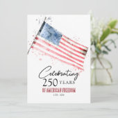Invitation American Flag 250 Years Freedom 4th of July Party (Debout devant)