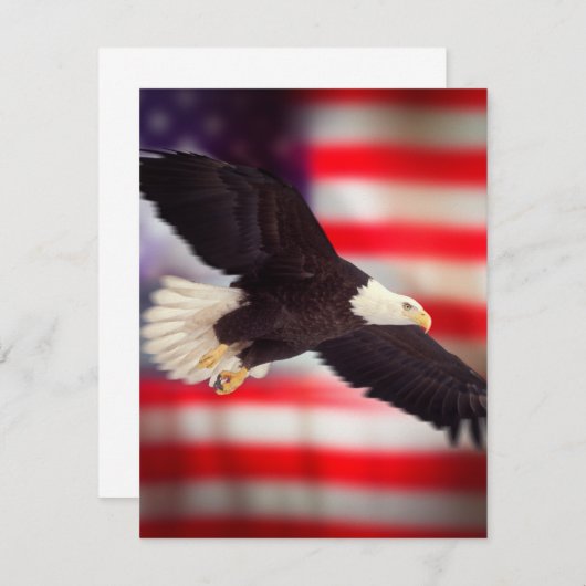 Invitation American Flag & Eagle (Devant / Derrière)