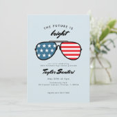 Invitation American Flag Graduation Party Lunettes de soleil (Debout devant)