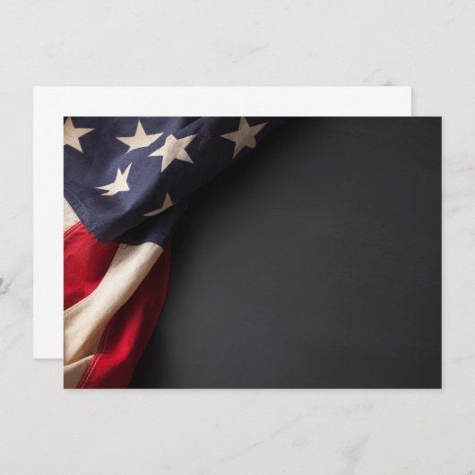 Invitation American Flag on a Chalkboard (Devant / Derrière)