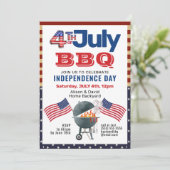 Invitation American Flag Patriotique 4 juillet BBQ Party (Debout devant)