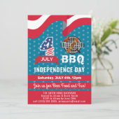 Invitation American Flag Red White Blue 4 juillet BBQ Party (Debout devant)