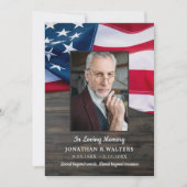 Invitation American Flag Vétéran Military Celebration Of Life (Devant)