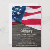 Invitation American Flag Vétéran Military Celebration Of Life (Dos)