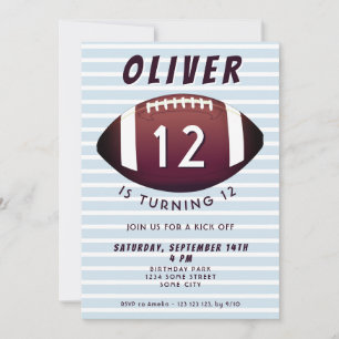 Invitation American Football Ball Sports Boy Anniversaire 