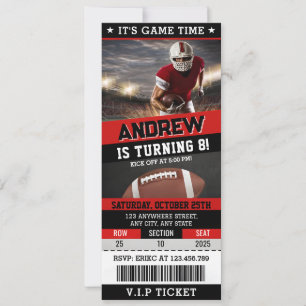 Invitation American Football Ticket anniversaire fête enfants