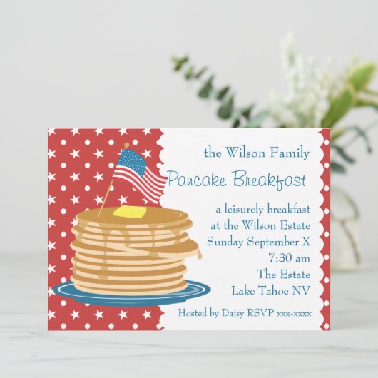Invitation American Pancake Breakfast (Debout devant)