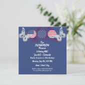 Invitation American Princess Butterfly Stars Anniversaire 4 j (Debout devant)