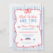 Invitation American Red White Two 2e Anniversaire (Devant)
