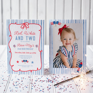 Invitation American Red White Two 2e Anniversaire