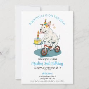 Invitation American Staffordshire sur Bike Cake fête d'annive