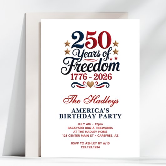 Invitation America's 250th Birthday Party