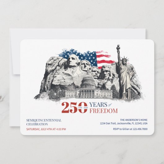 Invitation America's Semiquincentennial 250 Years of Freedom (Devant)