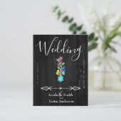 Invitation Amérindien Anishinaabe Floral Black Mariage (Debout devant)