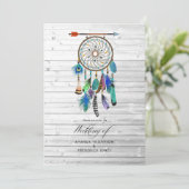 Invitation Amérindien Dreamcatcher Mariage de Bohême (Debout devant)