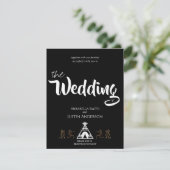 Invitation Amérindien Kokopelli Tipi Mariage noir  (Debout devant)