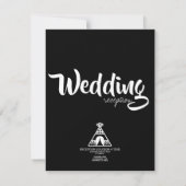 Invitation Amérindien Kokopelli Tipi Mariage noir  (Dos)