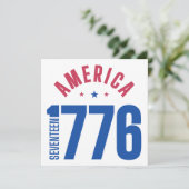 Invitation AMÉRIQUE 1776 année de liberté  (Debout devant)