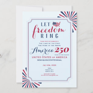 Invitation Amérique 250 Ans Anniversaire des États-Unis Que l