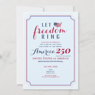 Invitation Amérique 250 ans États-Unis Anniversaire Sonnez la