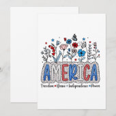 Invitation Amérique Liberté Courageuse indépendance Puissance (Devant / Derrière)