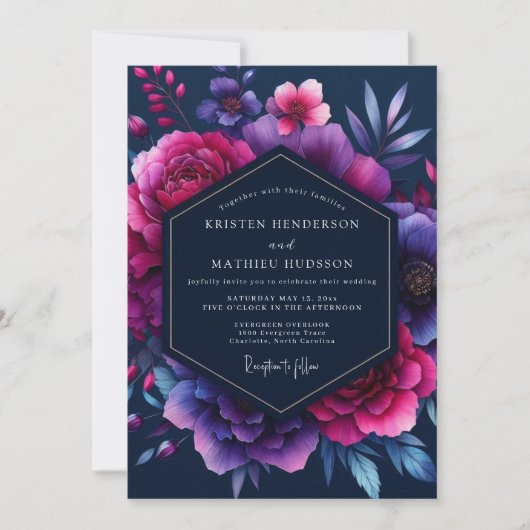 Invitation Amethyst Bioluminescent Wedding (Devant)